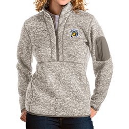 Antigua Women's San Jose State  Spartans Oatmeal Fortune Pullover Jacket