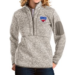 Antigua Women's Southern Methodist Mustangs Oatmeal Fortune Pullover Jacket