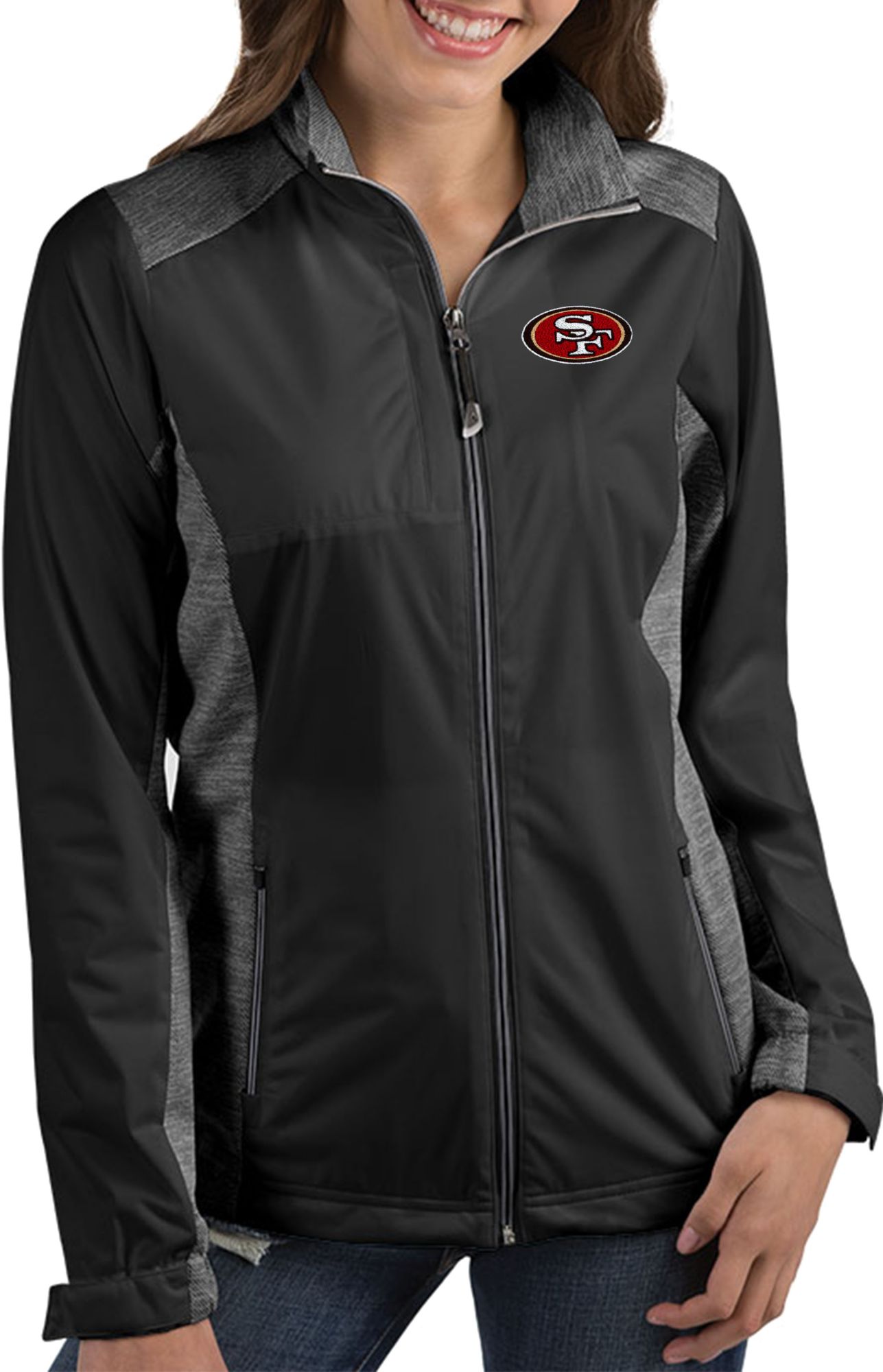 Antigua Apparel / Men's San Francisco 49ers Revolve Black Full-Zip Jacket