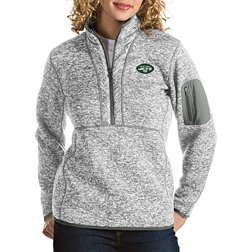 Antigua Women's New York Jets Fortune Heather Grey Pullover Jacket