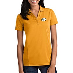 Antigua Women's Green Bay Packers Tribute Gold Polo