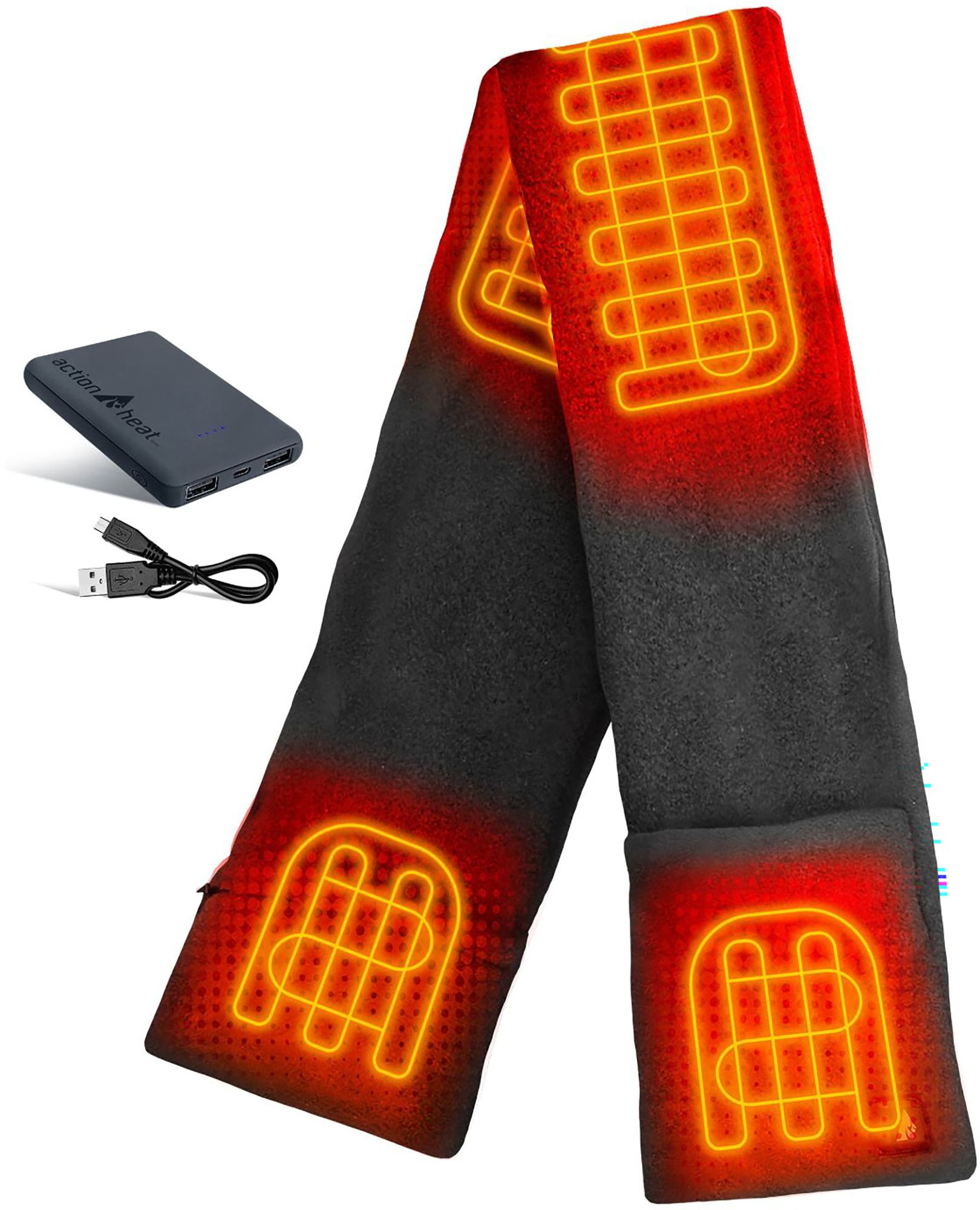 ActionHeat Adult 5V Battery Heated Fleece Scarf - Gray