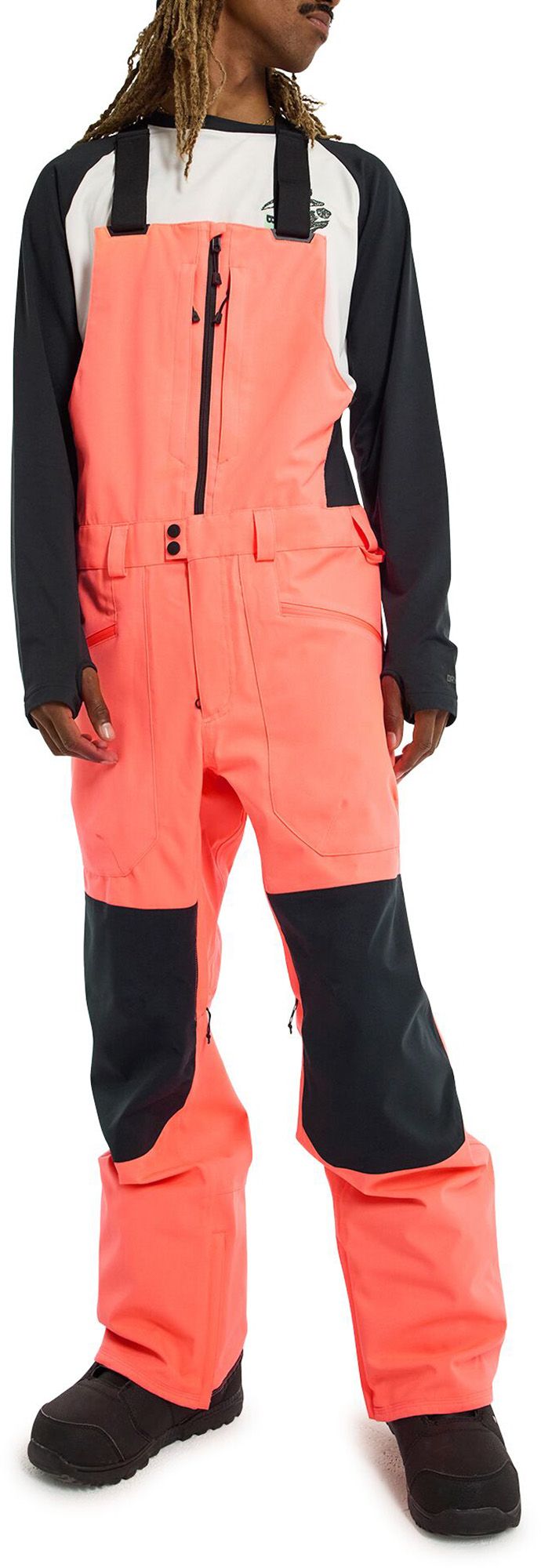Burton Men's Reserve Bib Pants, Medium, Tetra Orange/True Black | Holiday Gift