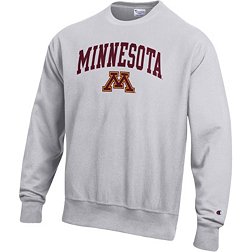 Champion Men's Minnesota Golden Gophers Grey Reverse Weave Crew Sweatshirt