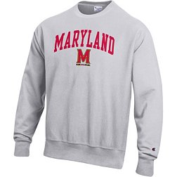 Champion Men's Maryland Terrapins Grey Reverse Weave Crew Sweatshirt