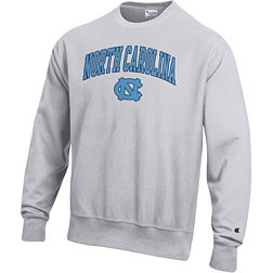 Champion Men's North Carolina Tar Heels Grey Reverse Weave Crew Sweatshirt