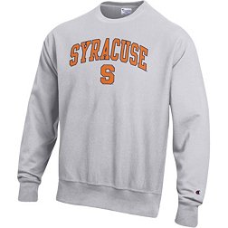 Champion Men's Syracuse Orange Grey Reverse Weave Crew Sweatshirt