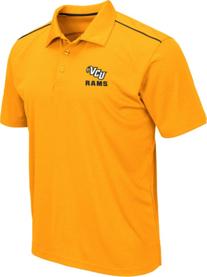 Colosseum Mens Vcu Rams Gold Eagle Polo