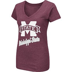 Colosseum Women's Mississippi State Bulldogs Maroon Dual Blend V-Neck T-Shirt