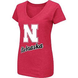 Colosseum Women's Nebraska Cornhuskers Scarlet Dual Blend V-Neck T-Shirt