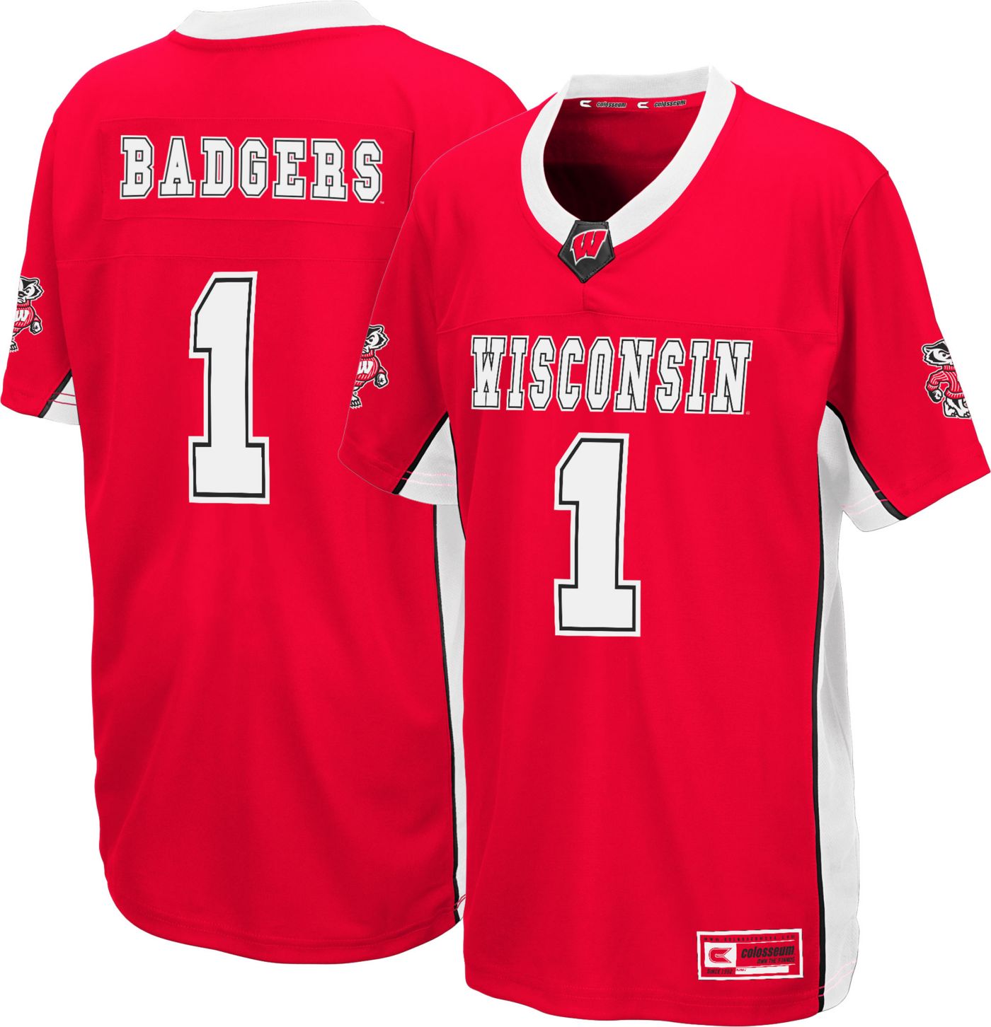 Colosseum Youth Wisconsin Badgers Red Max Power Football Jersey | DICK ...