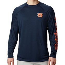 Columbia Men's Auburn Tigers Blue Terminal Tackle Long Sleeve T-Shirt