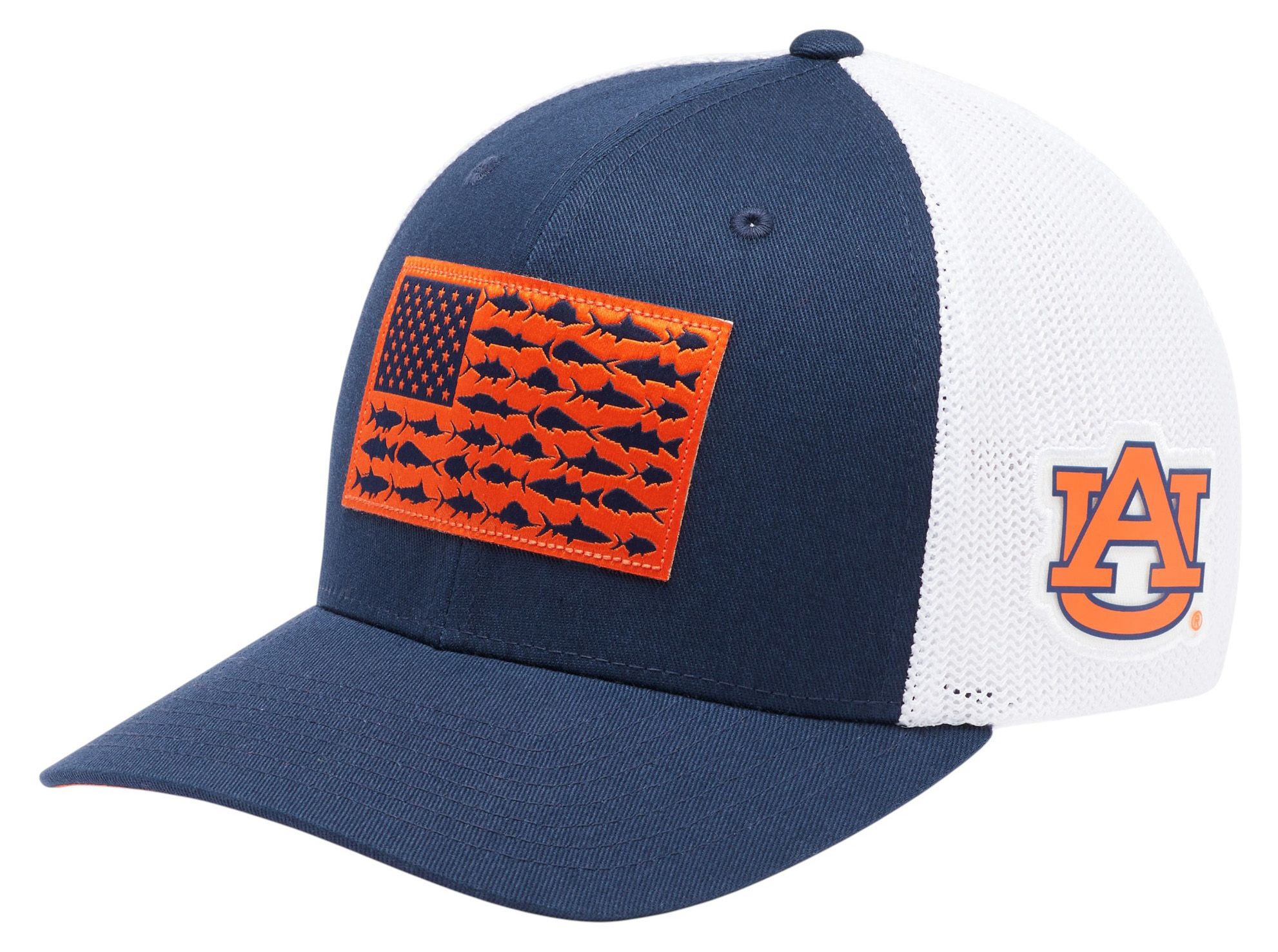 Columbia Adult LSU Tigers Purple PFG Flag Mesh Fitted Hat