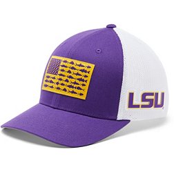 Columbia Men's LSU Tigers Purple PFG Flag Mesh Fitted Hat