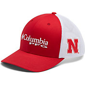 Columbia Men's Nebraska Cornhuskers Scarlet PFG Mesh Fitted Hat