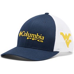 Columbia Men's West Virginia Mountaineers PFG Mesh Fitted White Hat