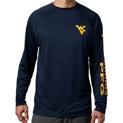 Columbia Men's West Virginia Mountaineers Blue Terminal Tackle Long Sleeve T-Shirt