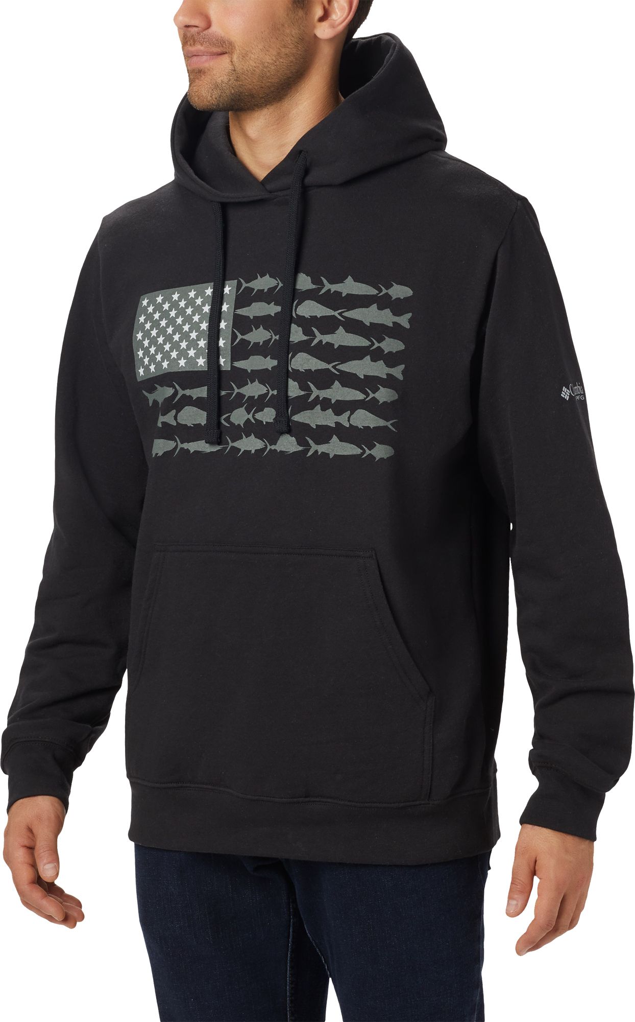 columbia pfg sleeve graphic hoodie