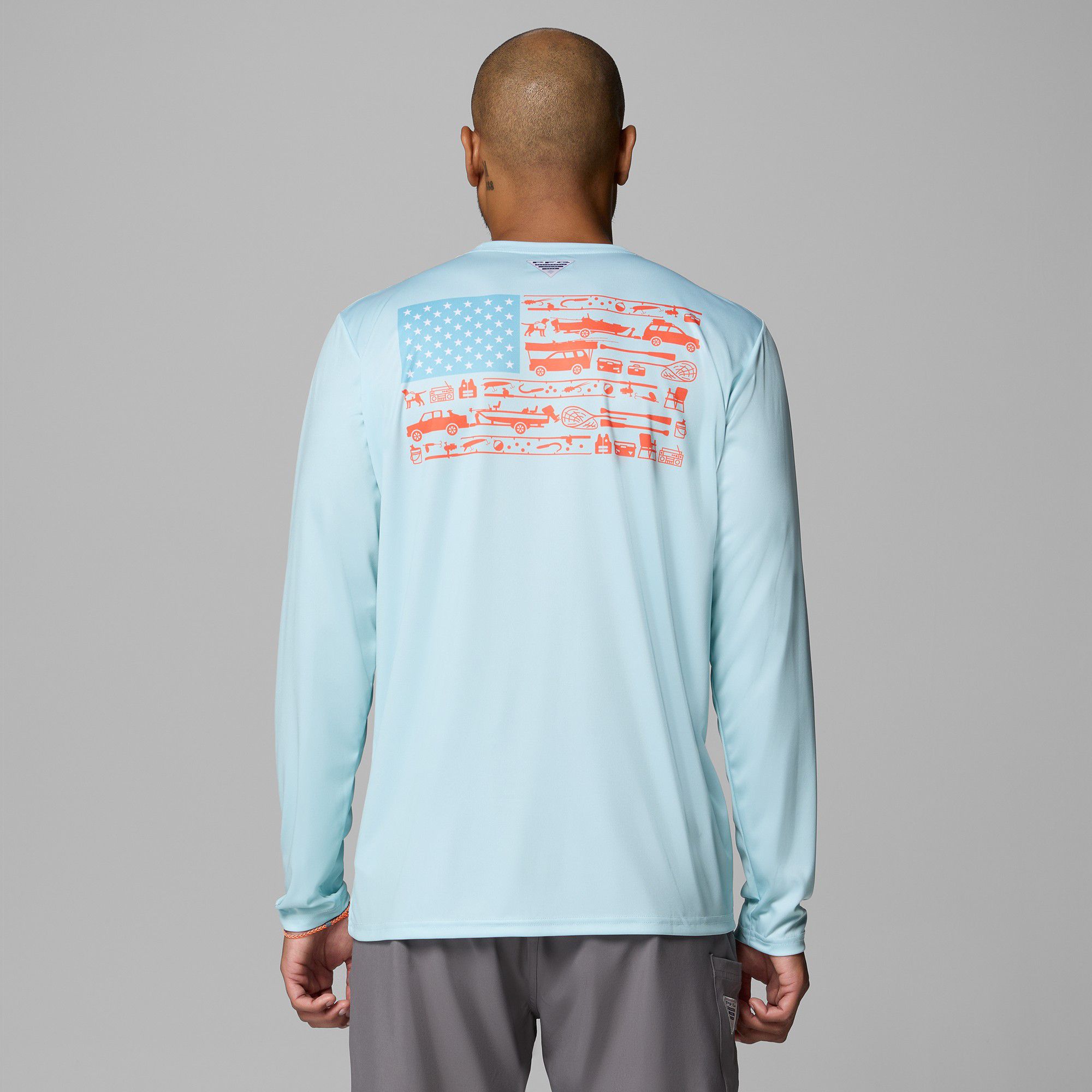 Columbia Men's PFG Terminal Tackle Fish Flag Long Sleeve Shirt