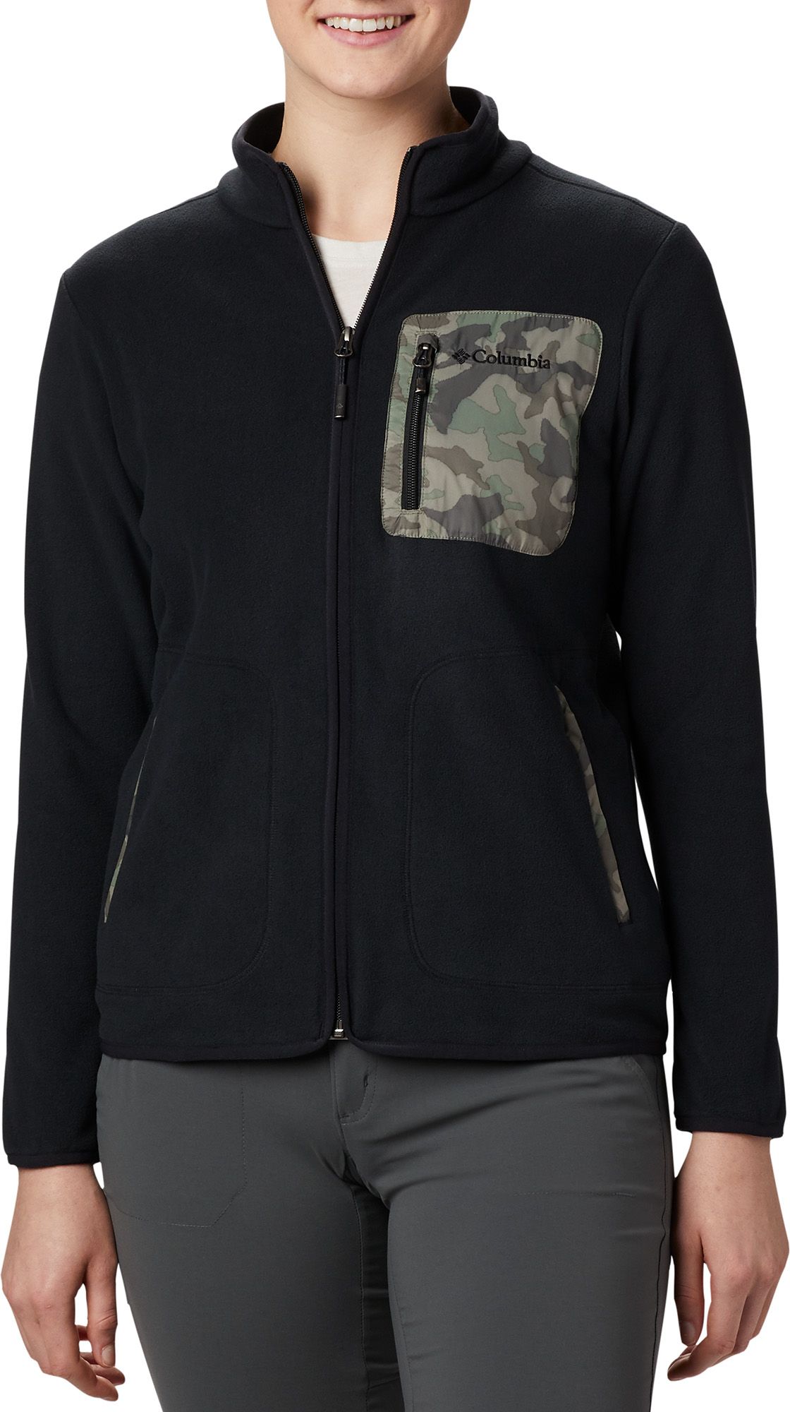 black fleece full zip jacket