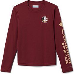 Columbia Men's Florida State Seminoles Garnet Terminal Tackle Long Sleeve Hooded T-Shirt, Medium, Red | Holiday Gift