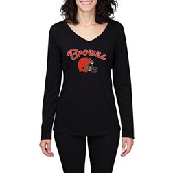 Concepts Sport Women's Cleveland Browns Marathon Black Long Sleeve T-Shirt