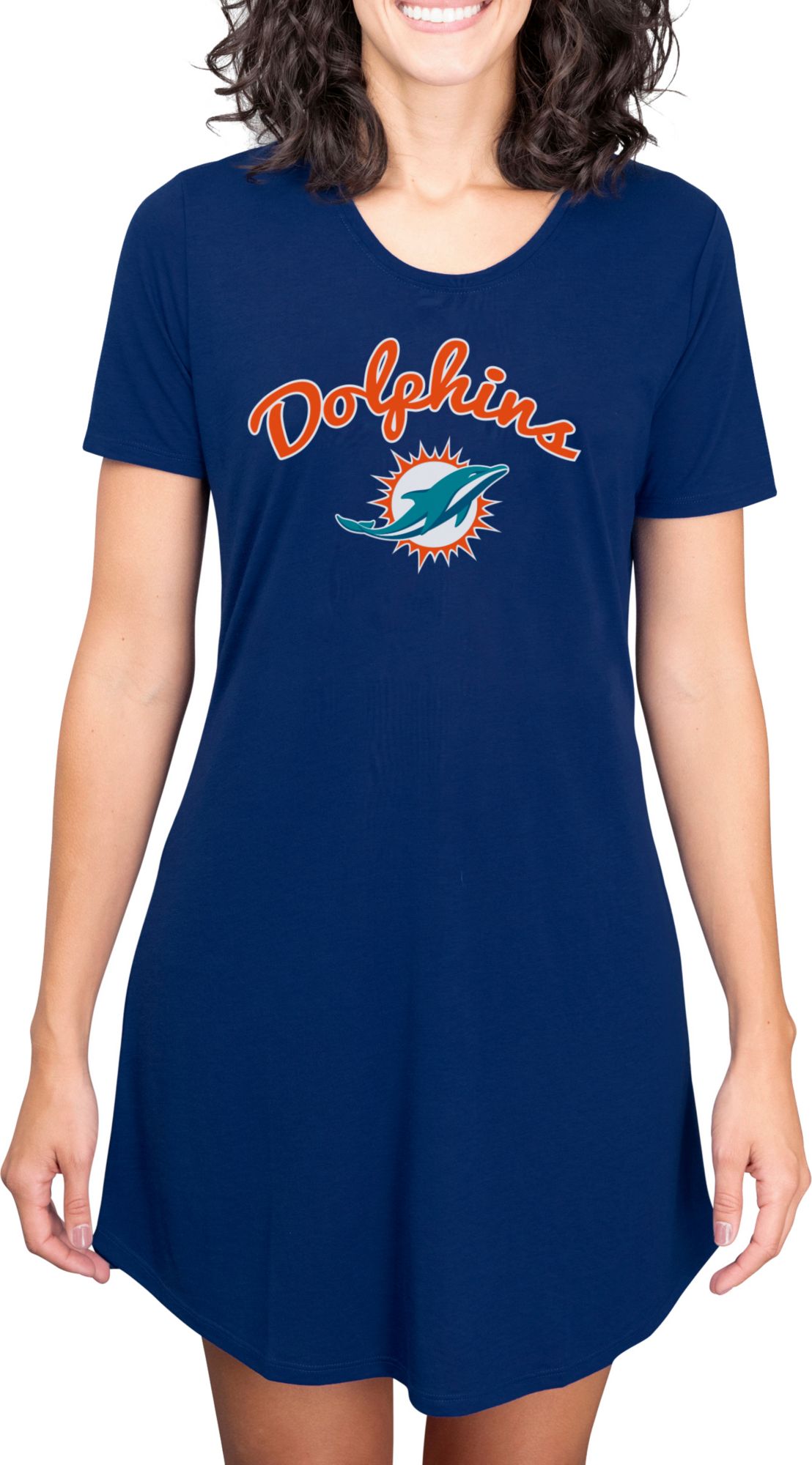 Miami Dolphins Concepts Sport Women's Marathon Knit Nightshirt - Navy