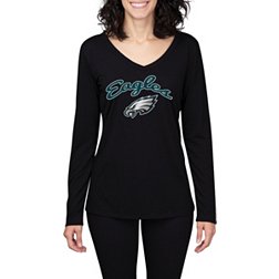 Concepts Sport Women's Philadelphia Eagles Marathon Black Long Sleeve T-Shirt