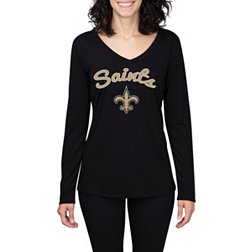 Concepts Sport Women's New Orleans Saints Marathon Black Long Sleeve T-Shirt