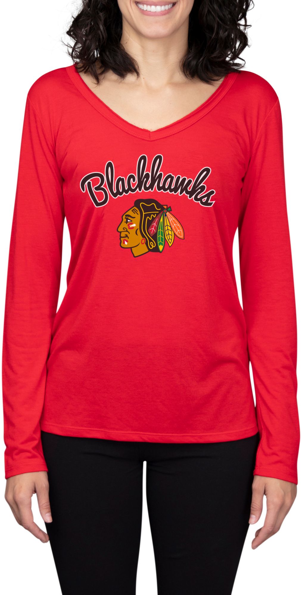Concepts Sport Women's Chicago Blackhawks Marathon  Knit Long Sleeve T-Shirt
