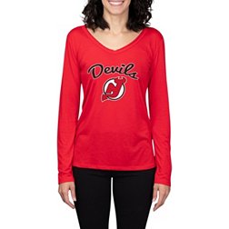 New Jersey Devils Women's Spiral Tie-Dye Long Sleeve T-Shirt - Red