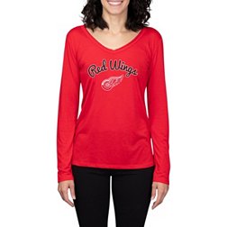 Detroit Red Wings Fanatics Branded Women's Take the Shot Long Sleeve  Lace-Up V-Neck T-Shirt - Red