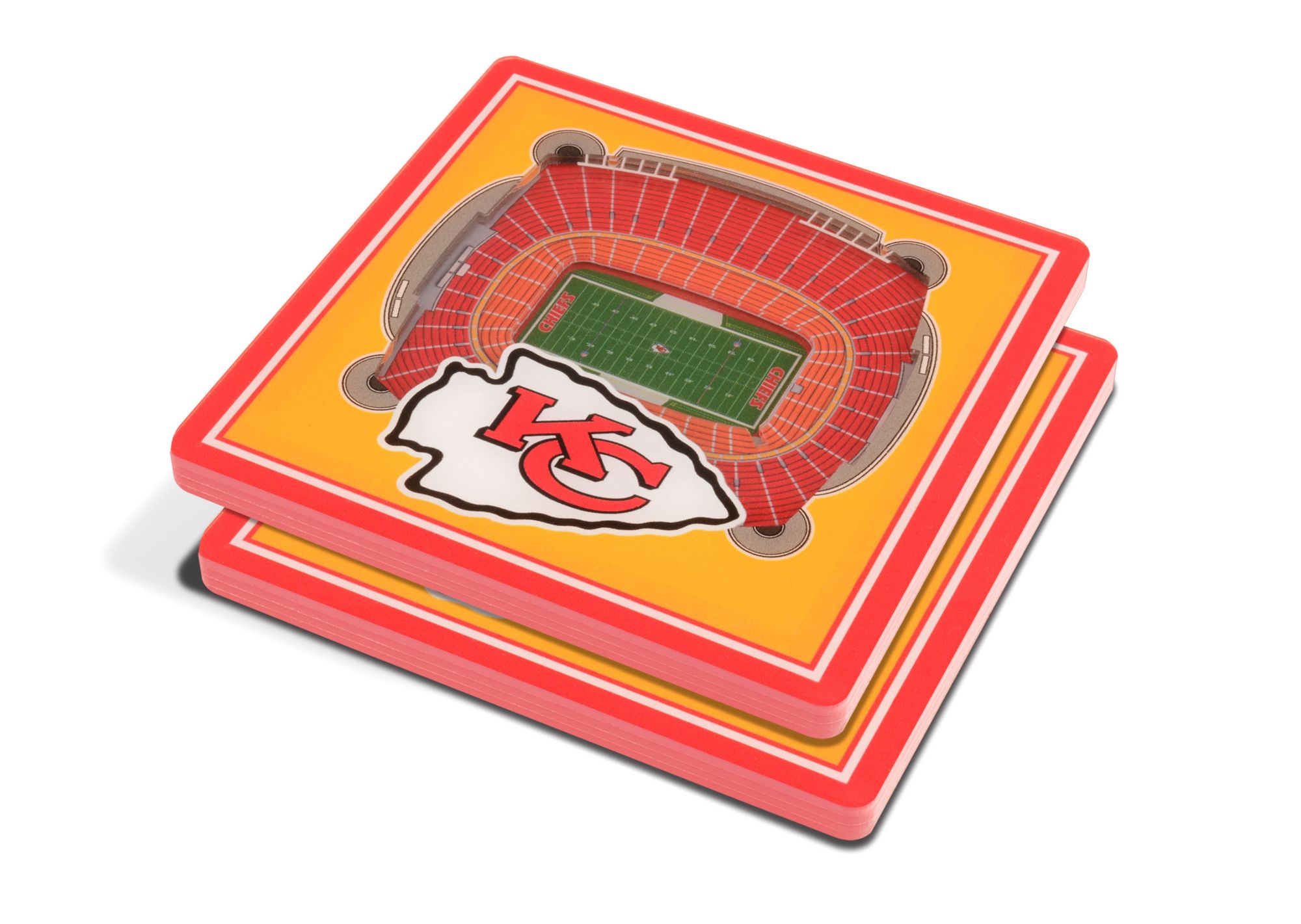 YouTheFan Kansas City Chiefs 3D Stadium Views Coaster Set