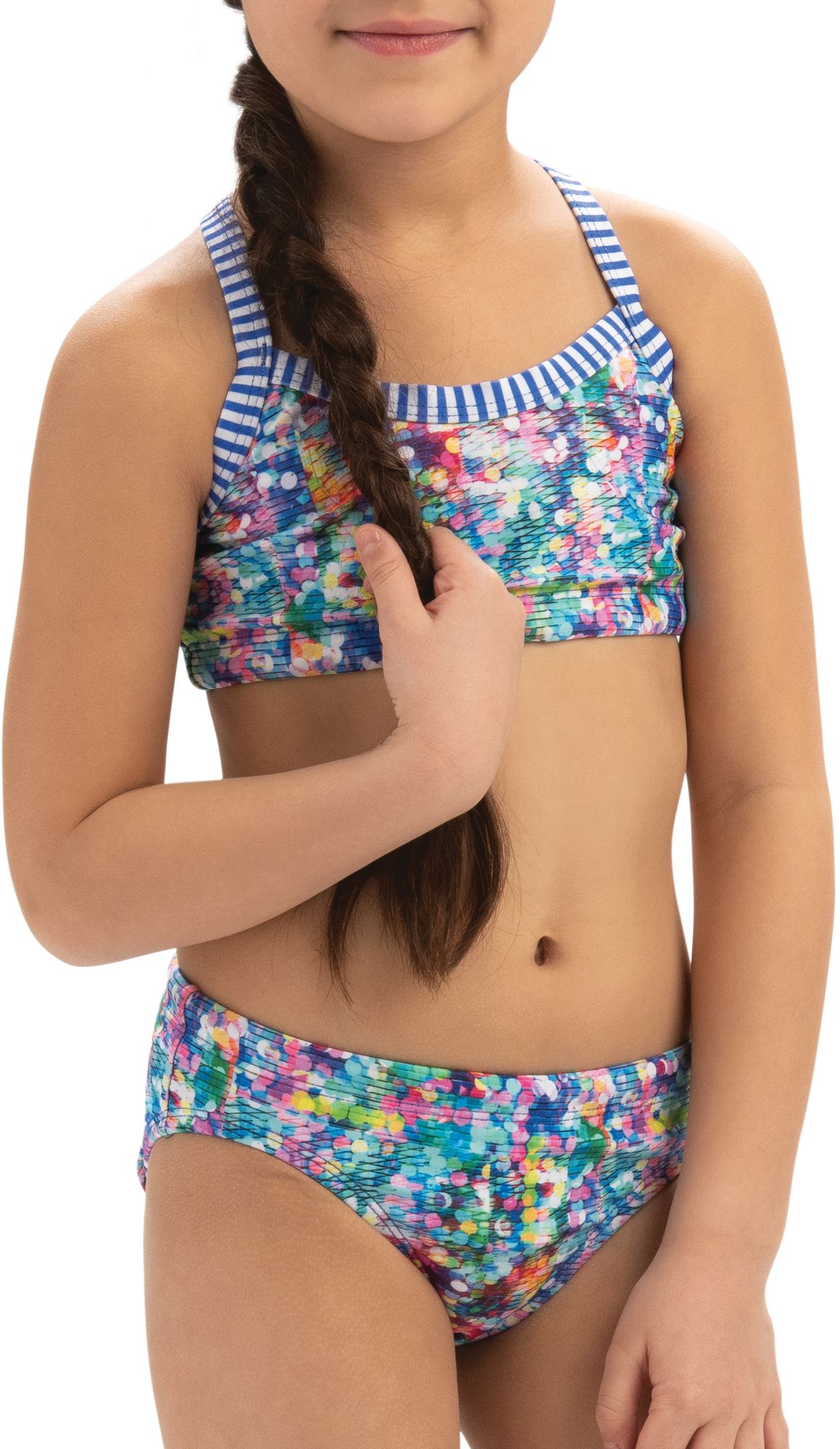 Dolfin Girls' Uglies Print Two Piece Swimsuit