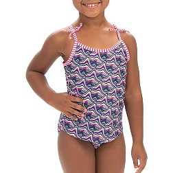Dolfin Girls' Uglies Little Dolfin Print Tankini Swimsuit Set