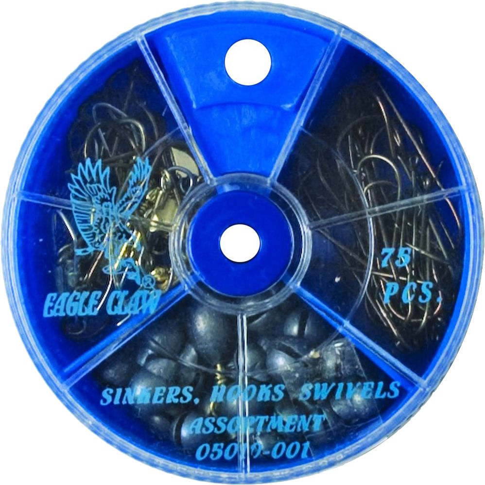Eagle Claw 75 Piece Hook Swivel and Sinker Assortment