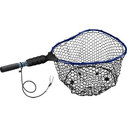 Yeacher Fly Fishing Landing Net Wooden Handle Frame Catch and Release Net  Portable Lightweight Rubber Fishing Net 