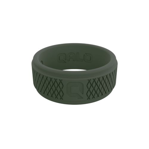 Sage Green Men's Qalo Rings QALO Men's Dark Grey Step Edge