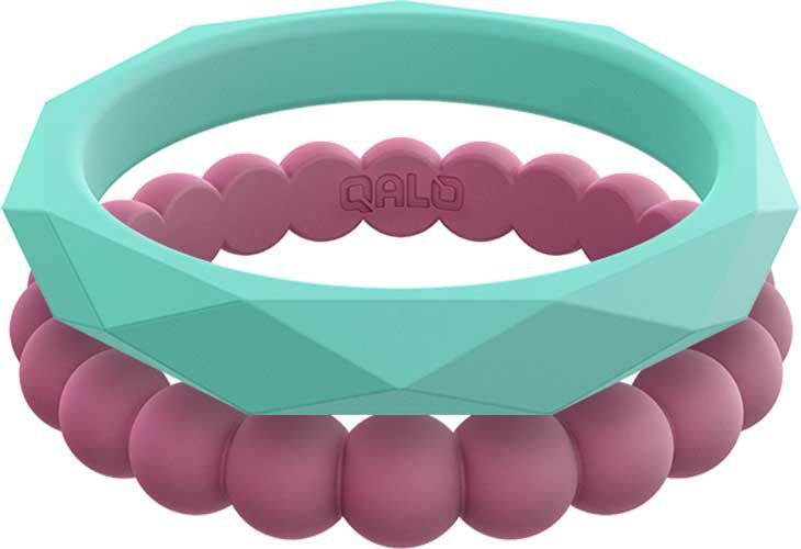 QALO Women's Stackable Silicone Ring Set