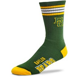 For Bare Feet Baylor Bears 4-Stripe Deuce Crew Socks