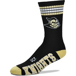 For Bare Feet UCF Golden Knights  4-Stripe Deuce Crew Socks