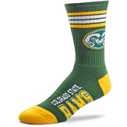 For Bare Feet Colorado State Rams 4-Stripe Deuce Crew Socks