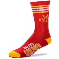 For Bare Feet Iowa State Cyclones 4-Stripe Deuce Crew Socks