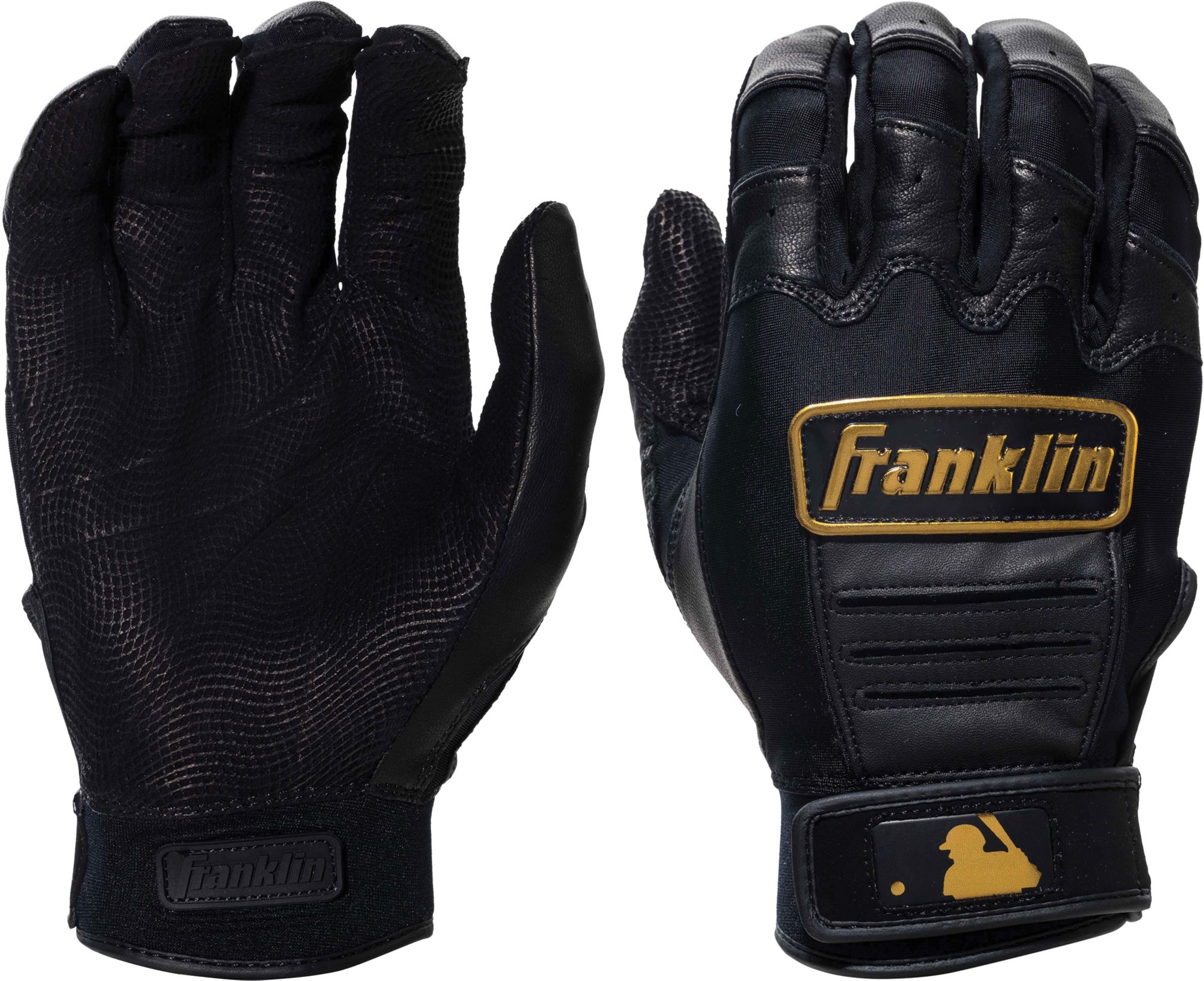 20590F2 Team Black Franklin Sports CFX Pro Full Color Batting Gloves Medium 