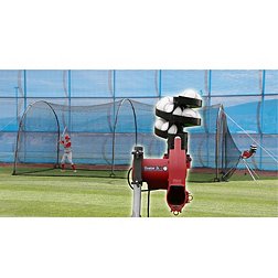 Heater Junior Baseball Pitching Machine & Xtender 24' Batting Cage