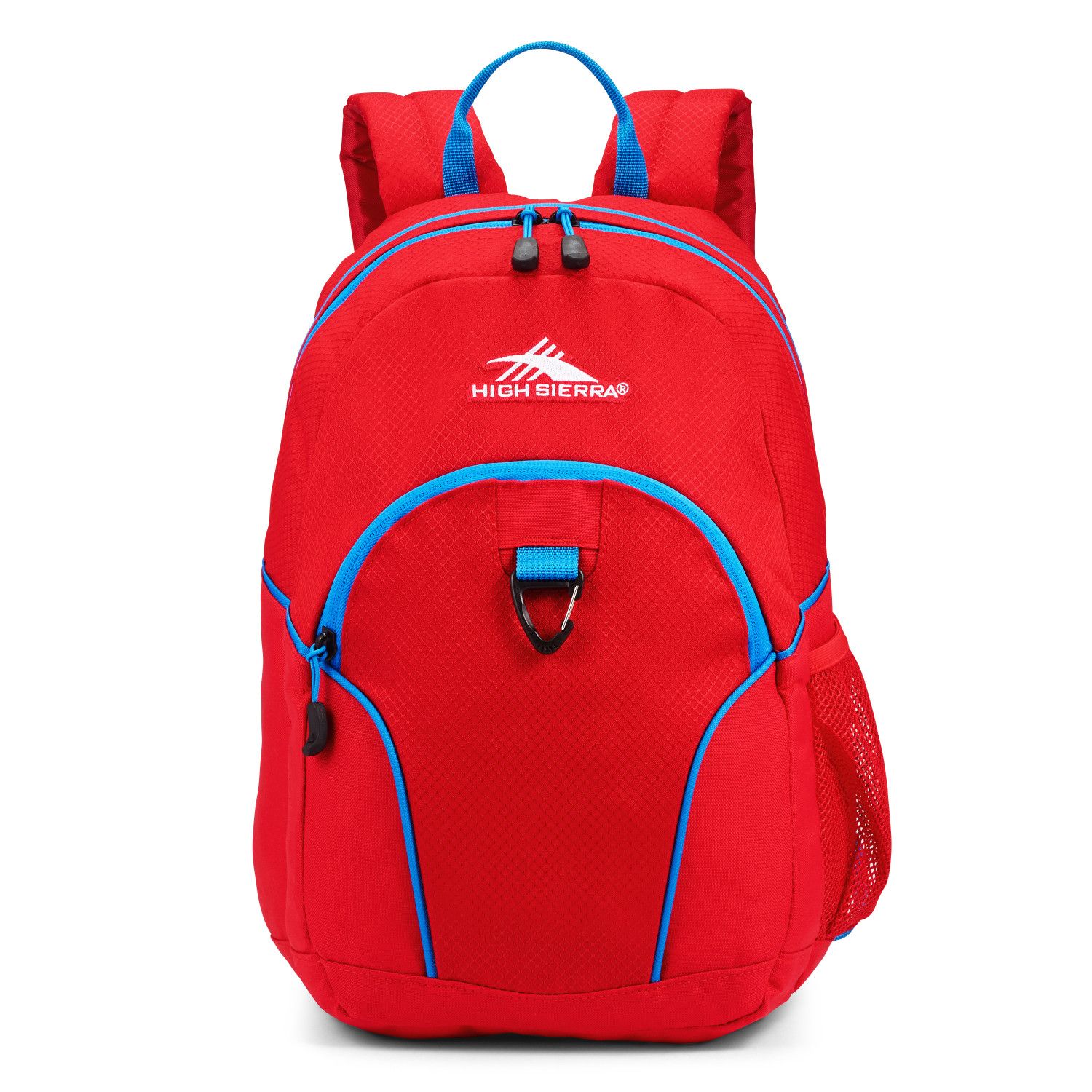 red and blue backpack