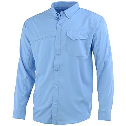Huk Men's Tide Point Woven Solid Long Sleeve Button Down Shirt