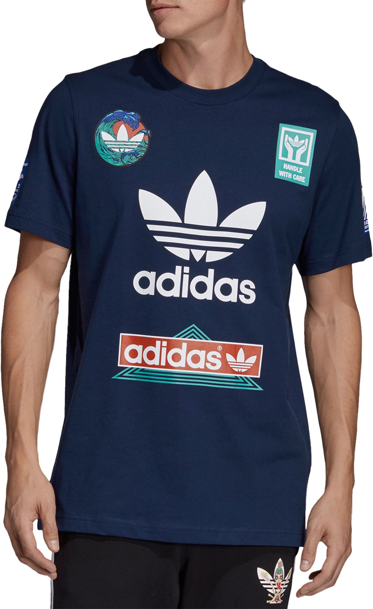 adidas Originals Men's Race Sticker Graphic T-Shirt