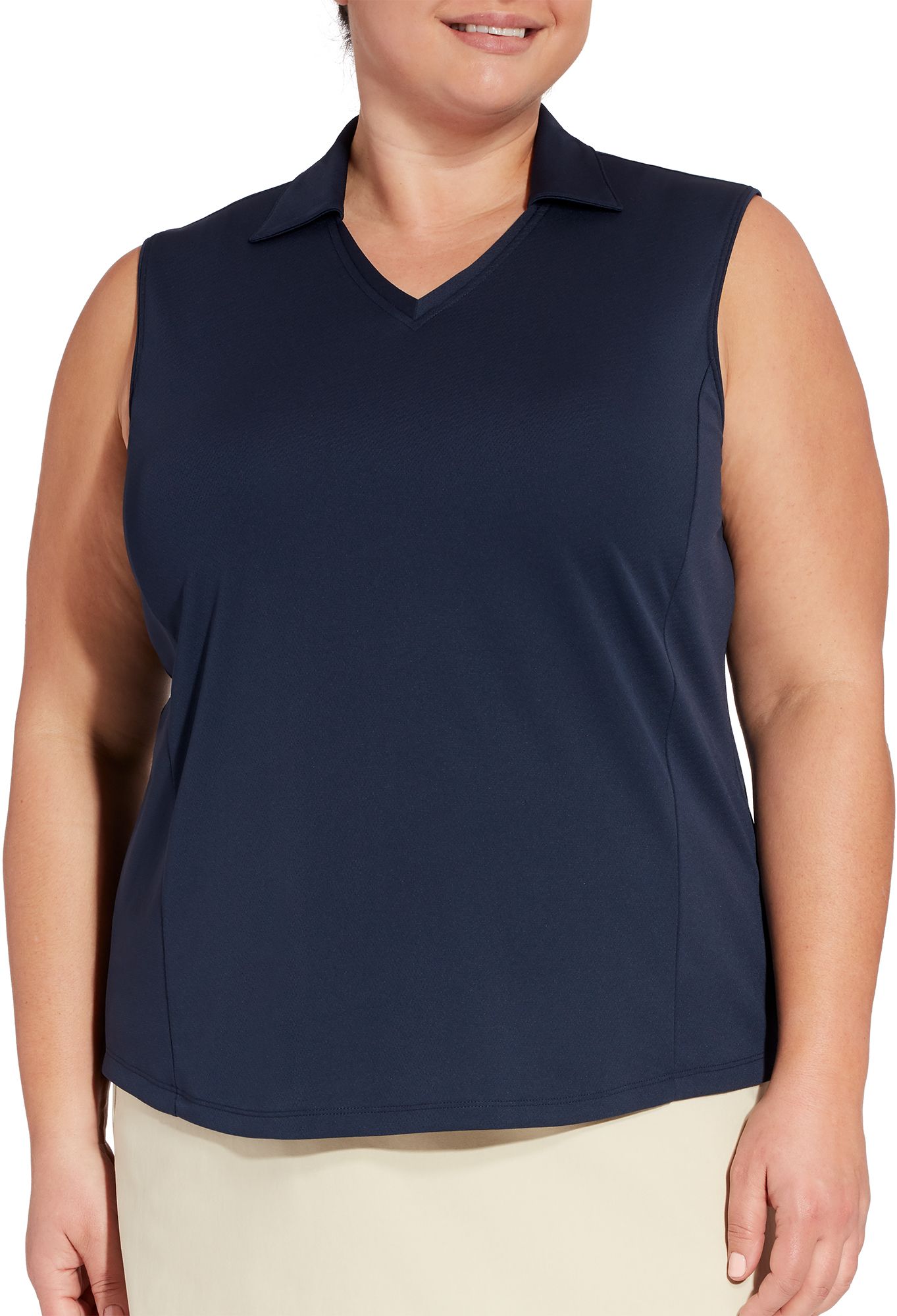 plus size womens sleeveless golf shirts