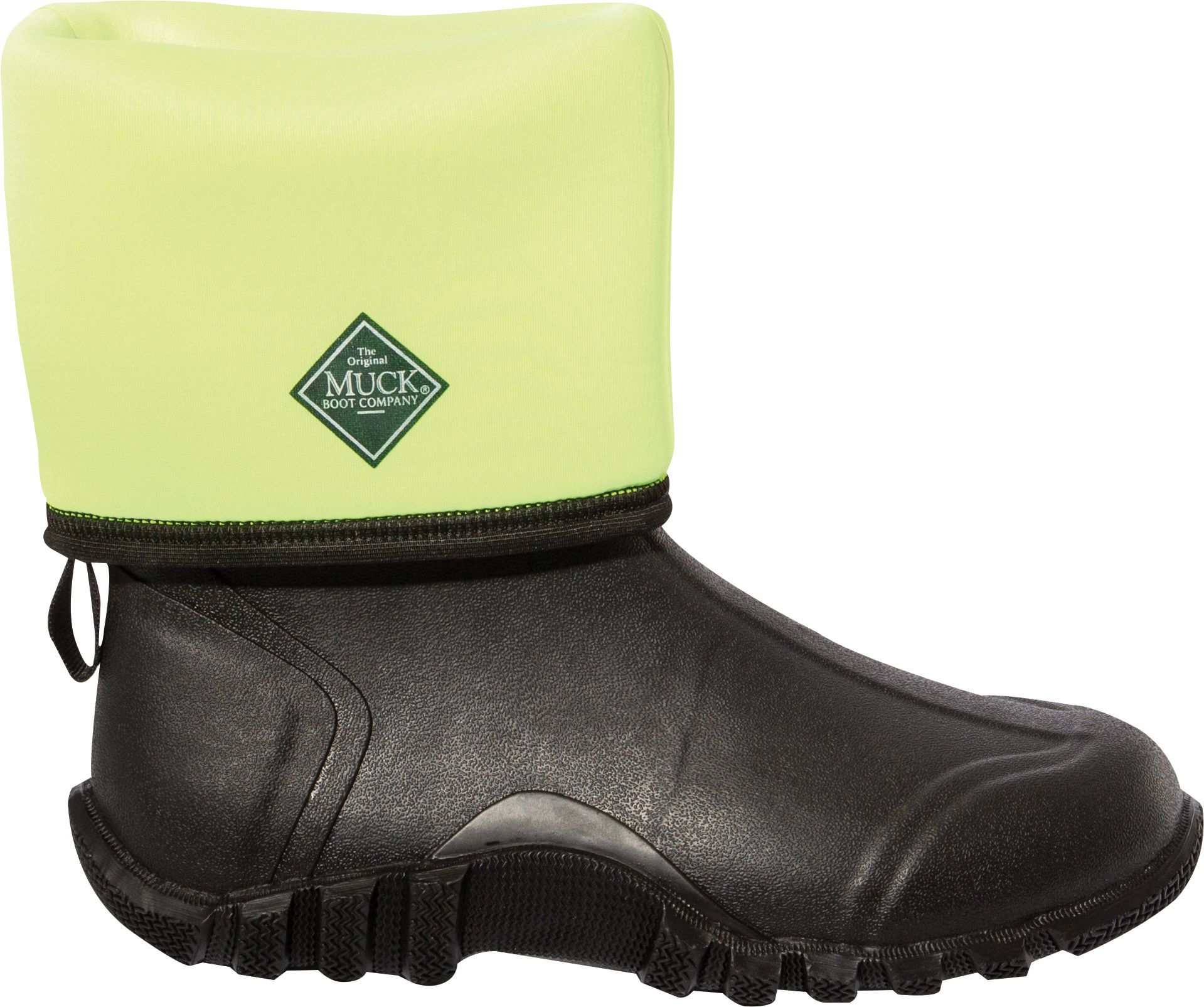 black rubber work boots